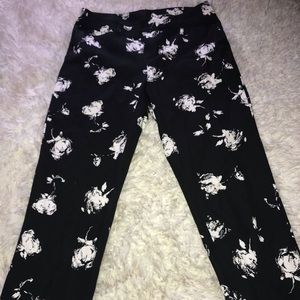 Floral Printed Black Jeans